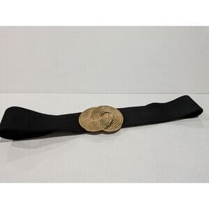 Nan Lewis Women’s Fabric Belt‎ Gold Buckle Stretch